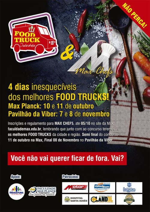 Food Truck e Concurso cultural de Gastronomia pela Max Planck é nesse final de semana em Indaiatuba! (2)