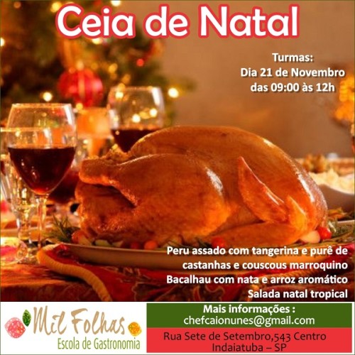 ceia de natal 1 Aulas de culinária é na Mil Folhas Escola de Gastronomia