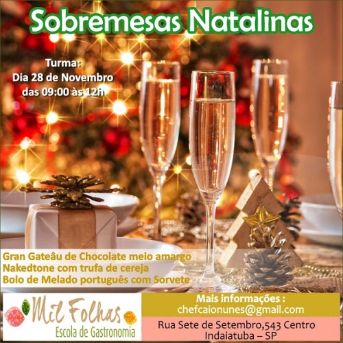 sobremesas natalinas 1 Aulas de culinária é na Mil Folhas Escola de Gastronomia